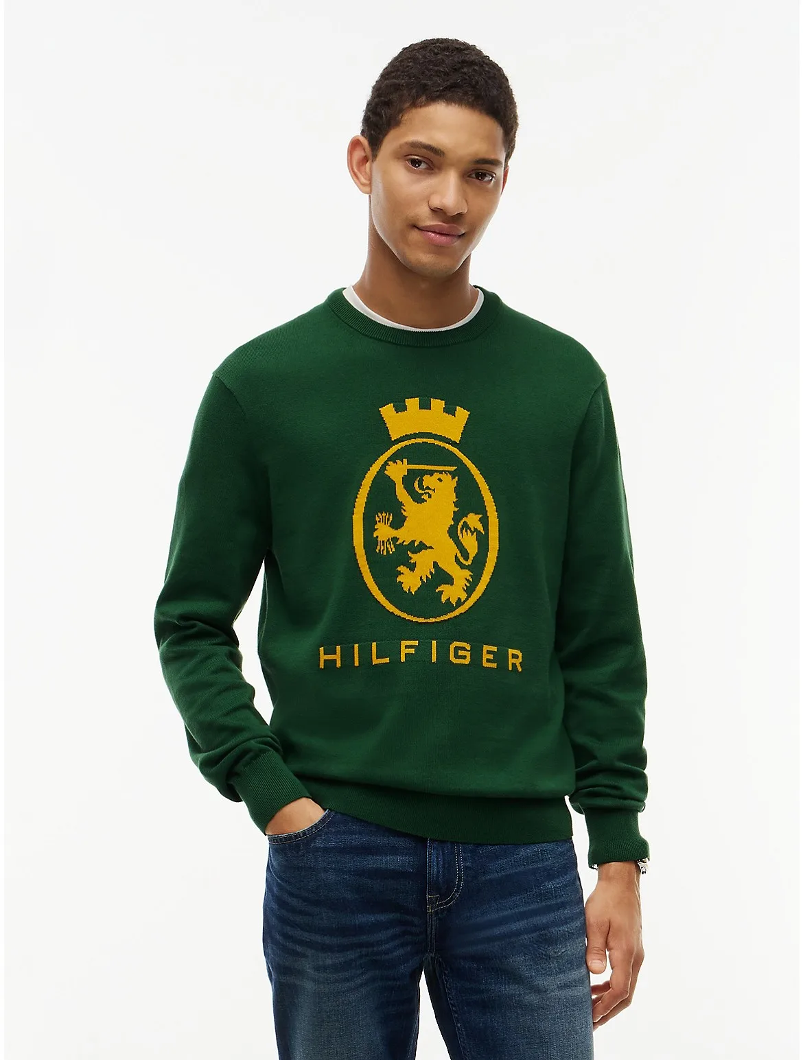 Crest Logo Crewneck Sweater by Tommy Hilfiger