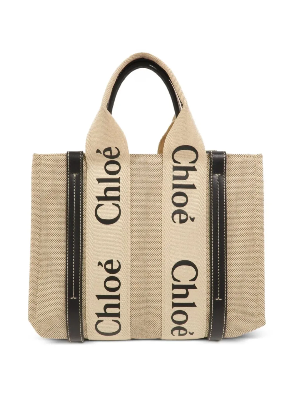 Small Woody Logo-Tape Tote Bag by Chloé Vintage