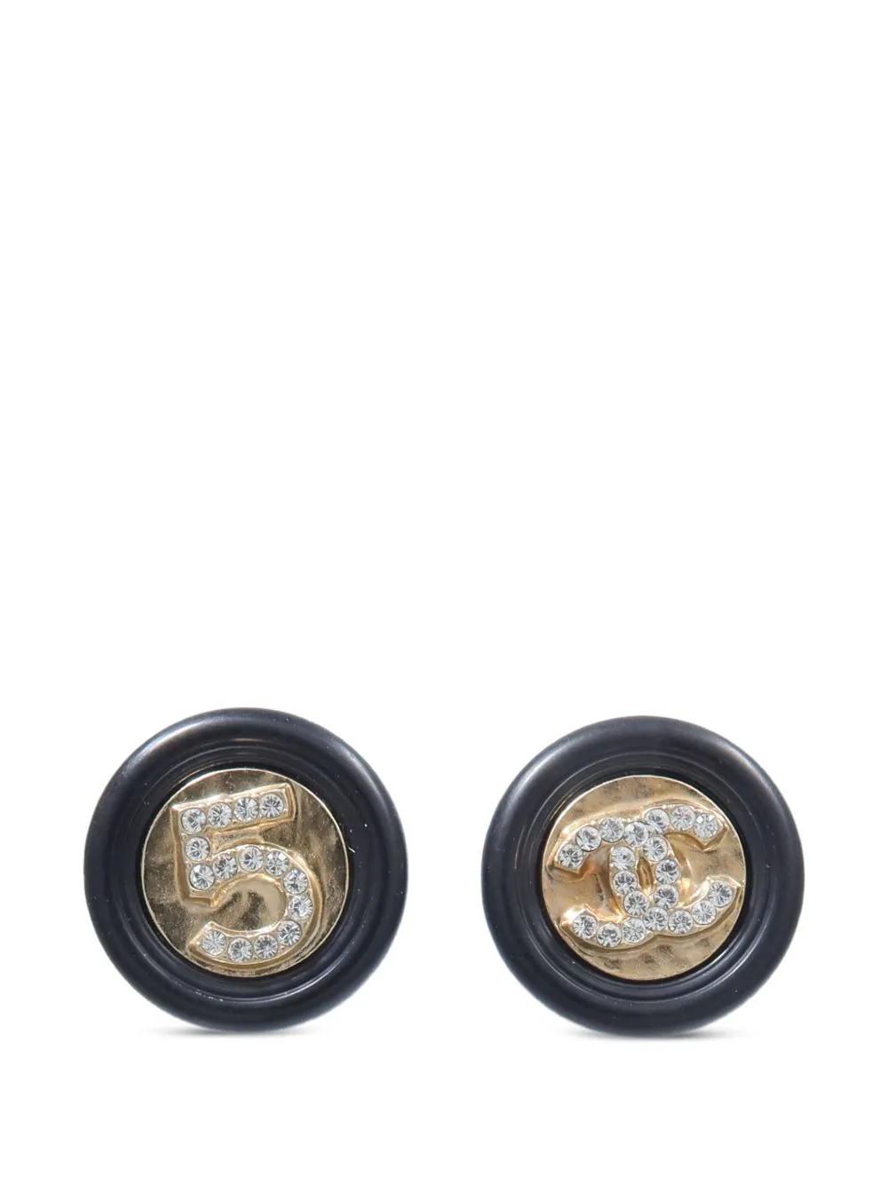 2021 CC No. 5 Stud Button Earrings by CHANEL Pre-Owned
