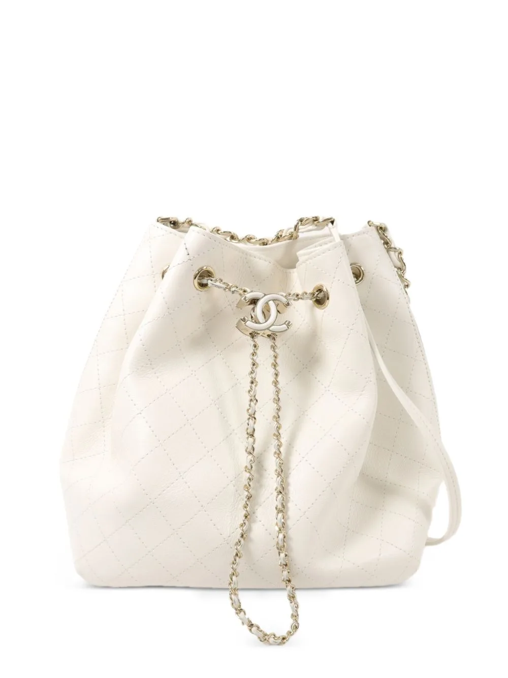 Quilted CC Calf Leather Shoulder Bag by CHANEL Pre-Owned