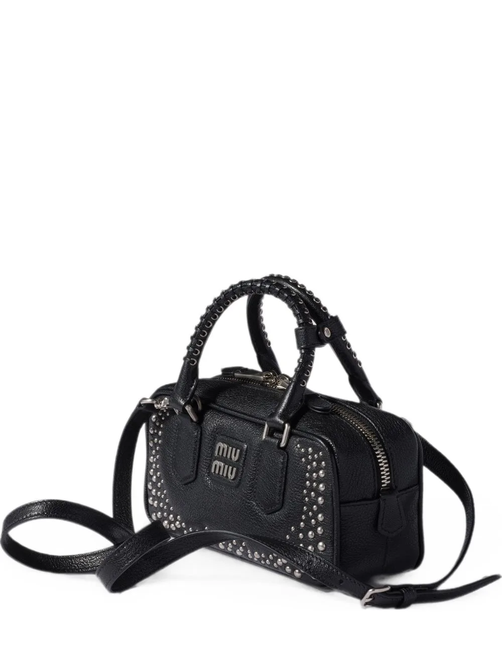 Arcadie Studded Leather Bag by Miu Miu