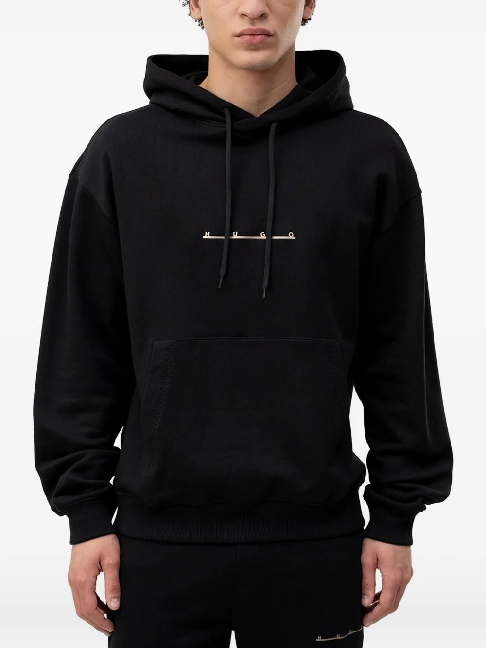 Logo-Print Cotton-Jersey Hoodie by HUGO