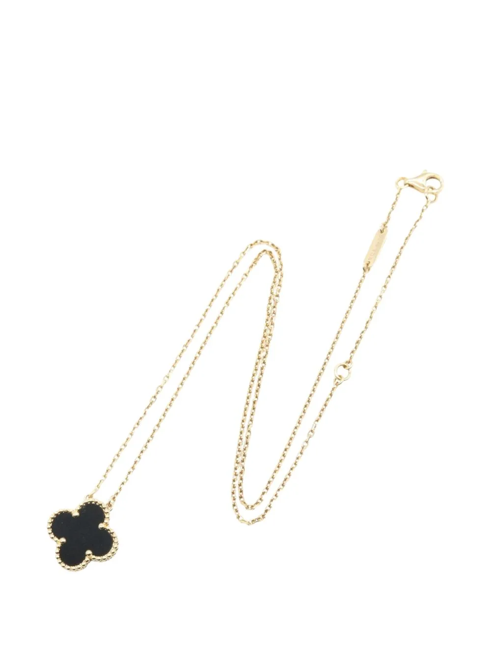 2010s Vintage Alhambra Onyx Necklace