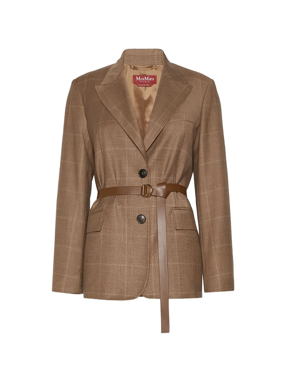 Belted Checked Blazer by Max Mara