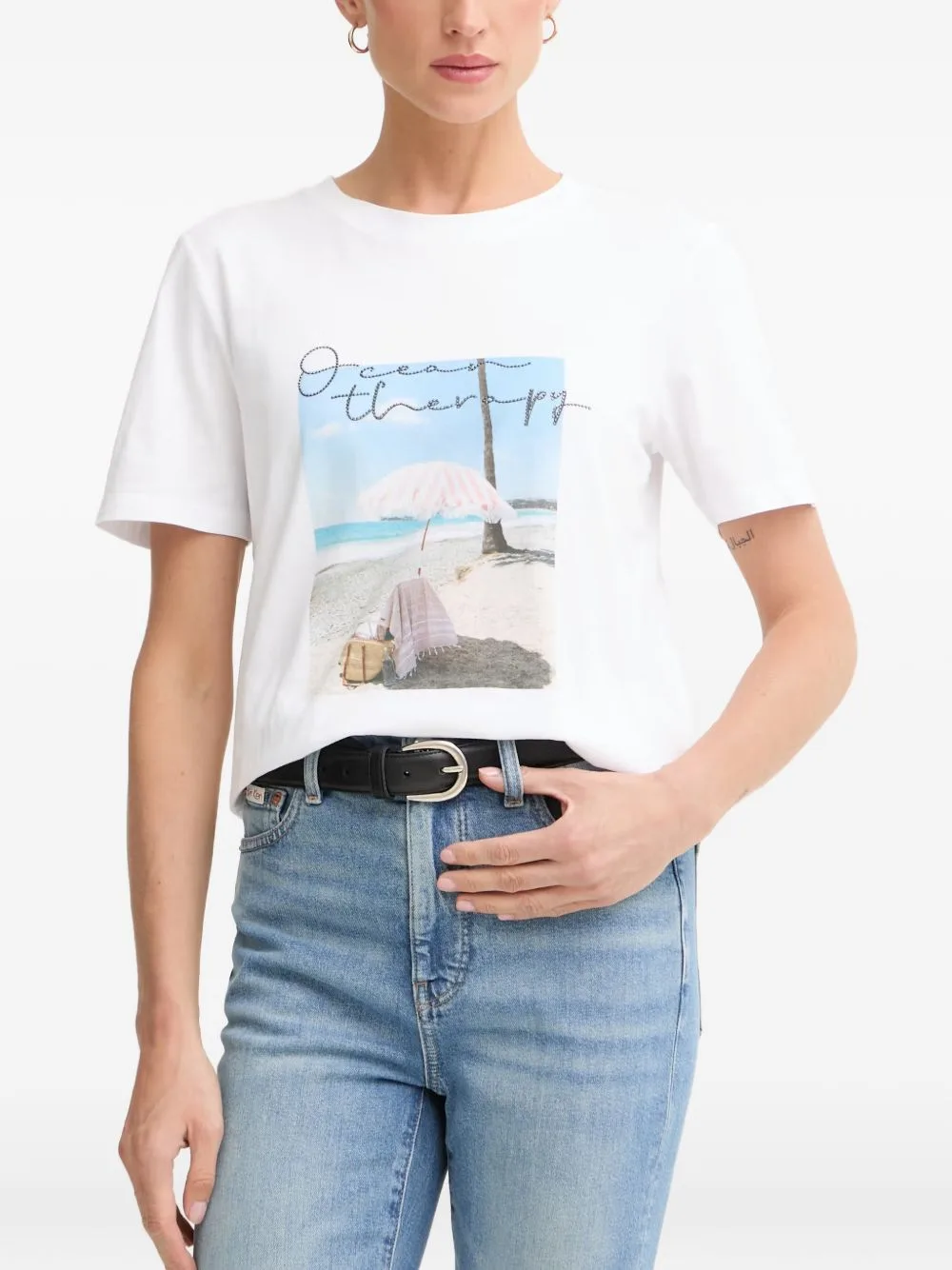 Graphic-Print Rhinestone-Embellished T-Shirt by Marc Aurel