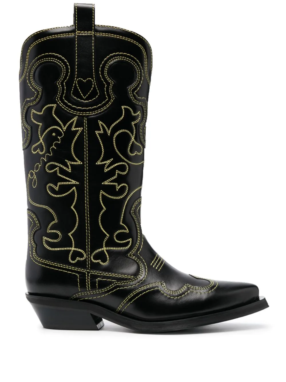 45mm Western Leather Boots by GANNI