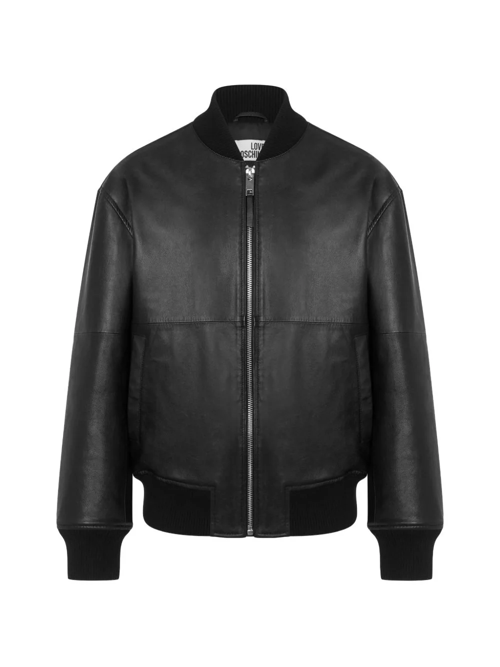 Logo-Plaque Leather Jacket by Love Moschino