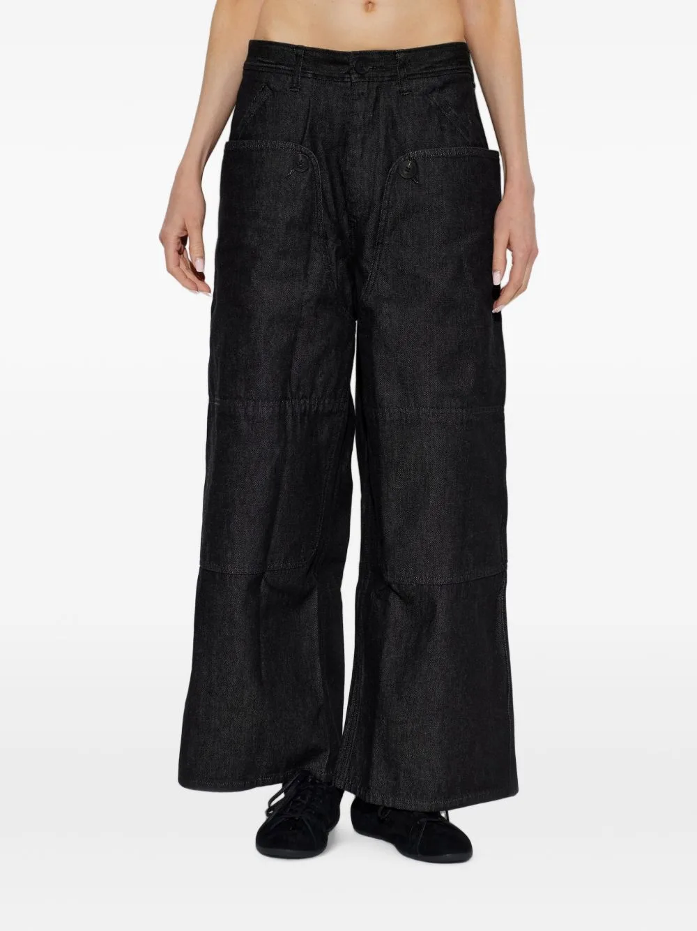 Y-3 x Yohji Yamamoto Button-Detail Wide-Leg Jeans by Y-3