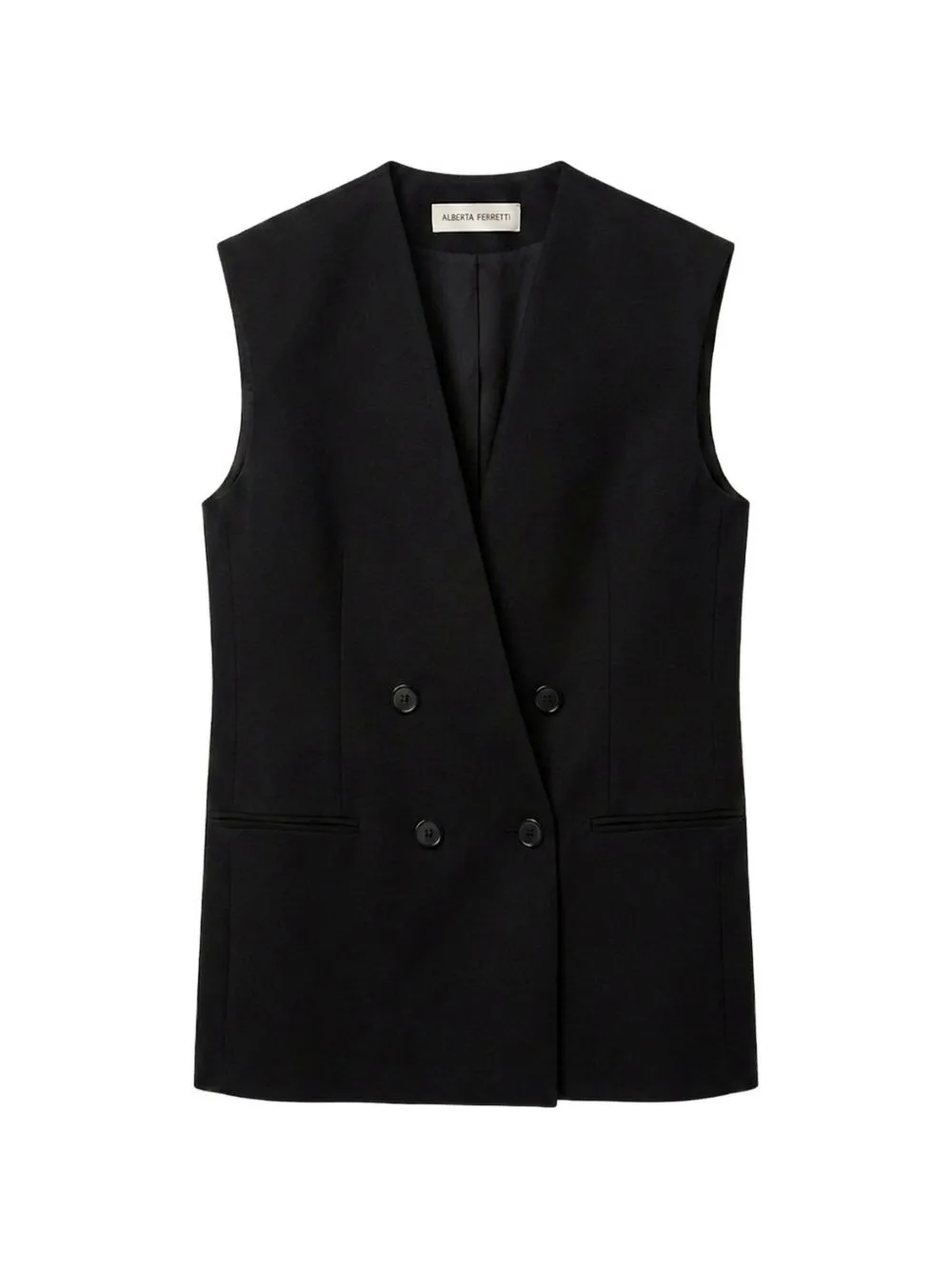V-Neck Double-Breasted Jacket by Alberta Ferretti