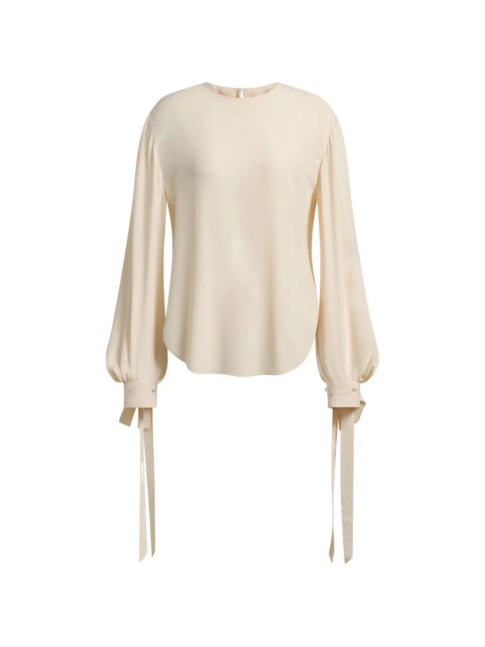 Tie-Cuff Long-Sleeve Blouse by Alberta Ferretti