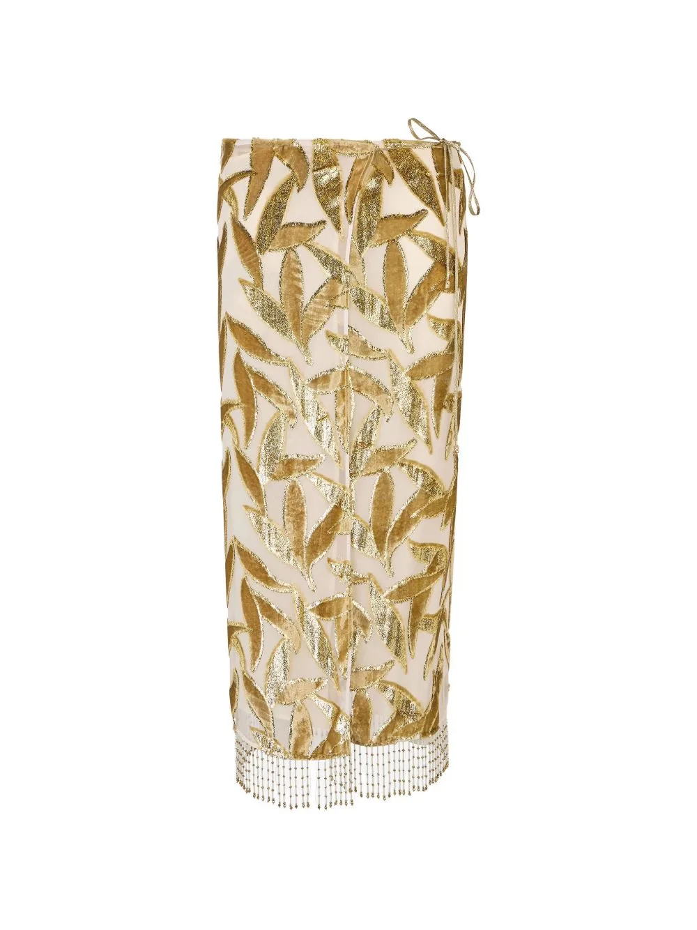 Leaf-Pattern Devoré-Effect Skirt by Roberto Cavalli