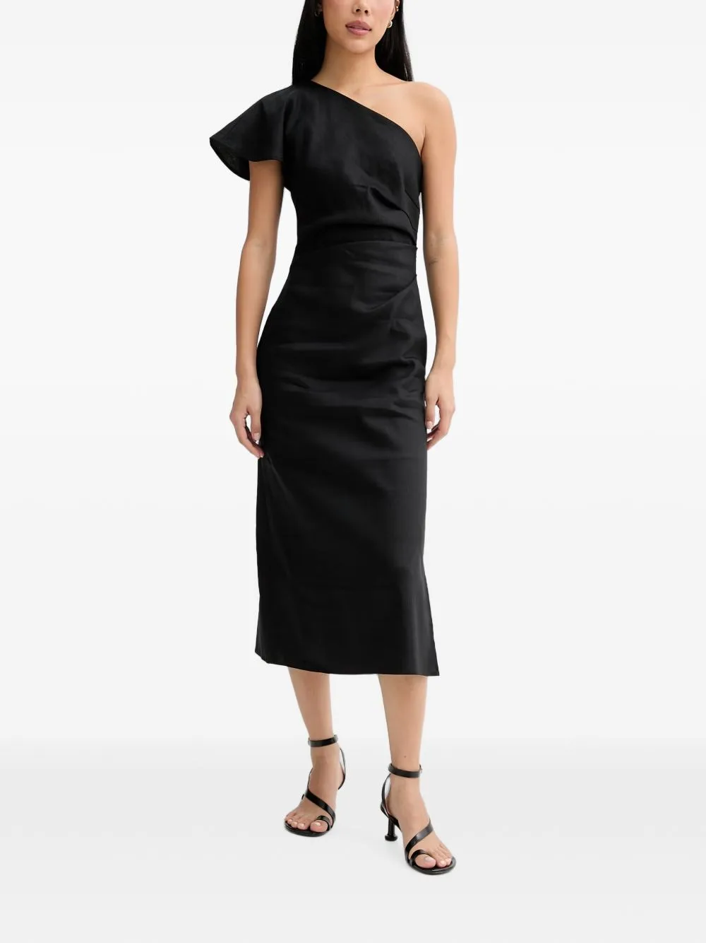 One-Shoulder Ruffled Midi Dress by Marc O'Polo