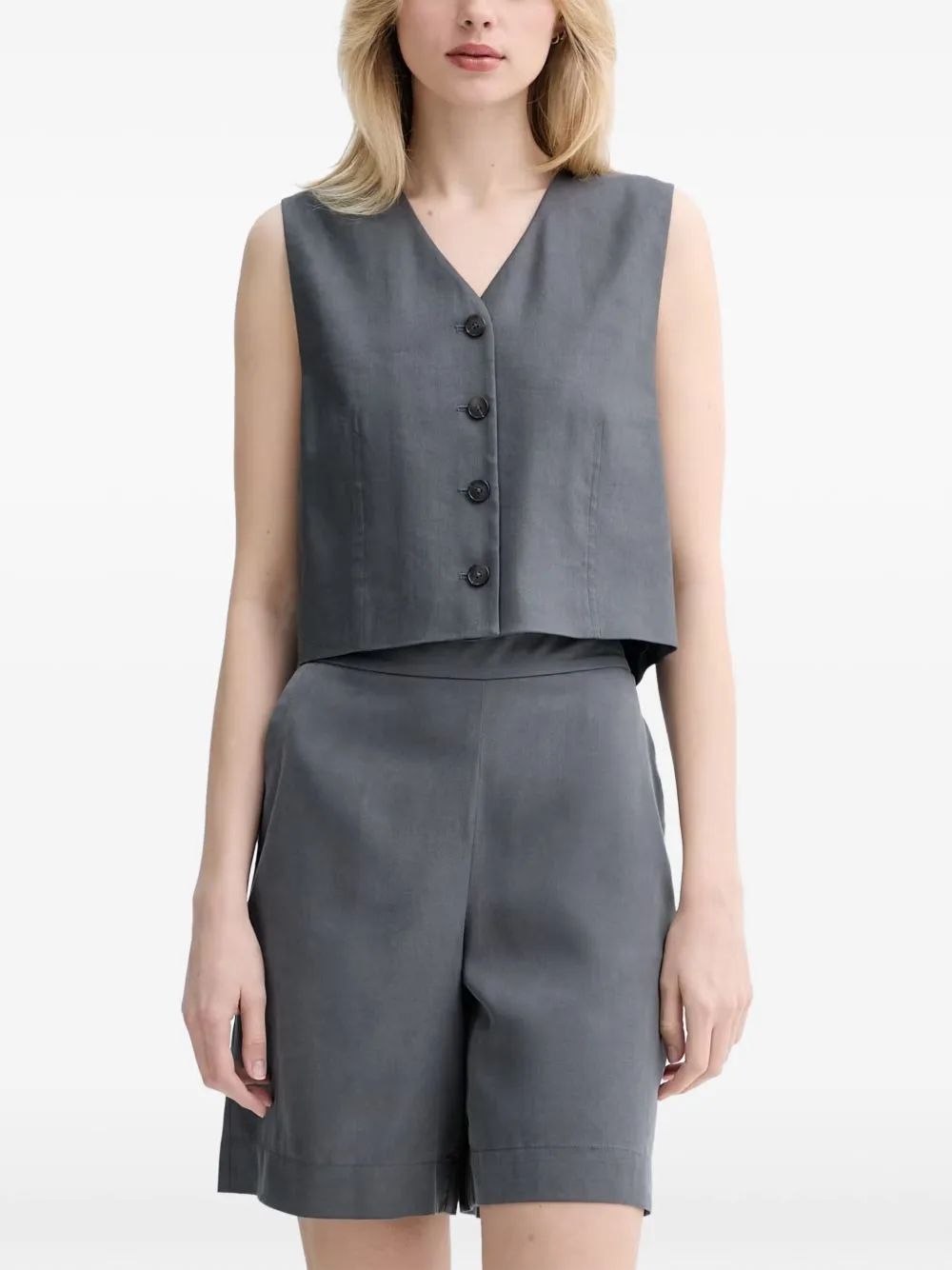 V-Neck Cropped Waistcoat by Marc O'Polo