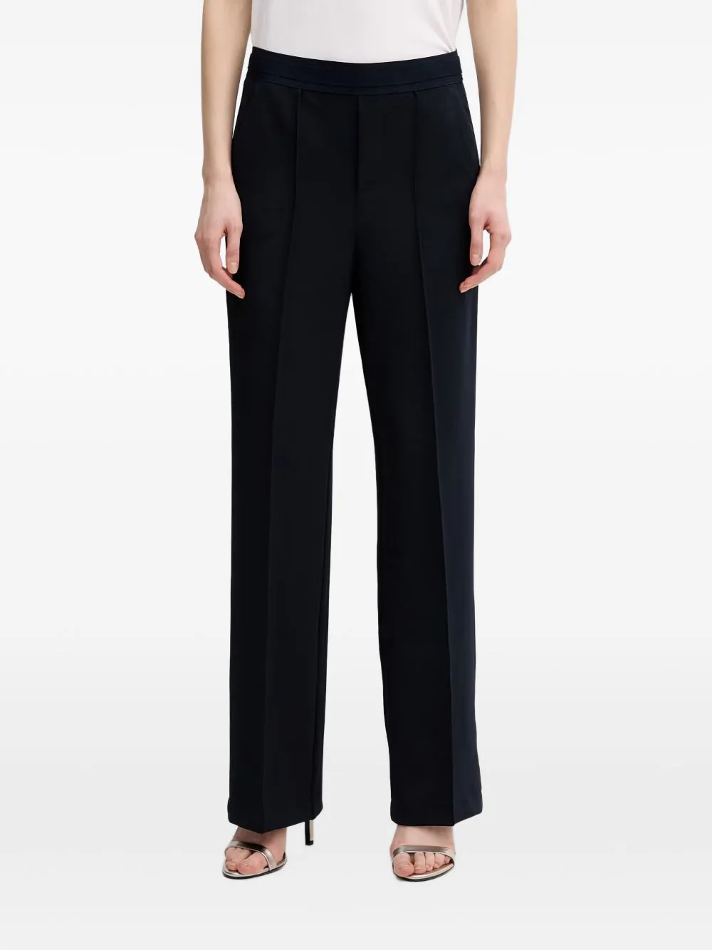 Pressed-Crease Straight-Leg Trousers