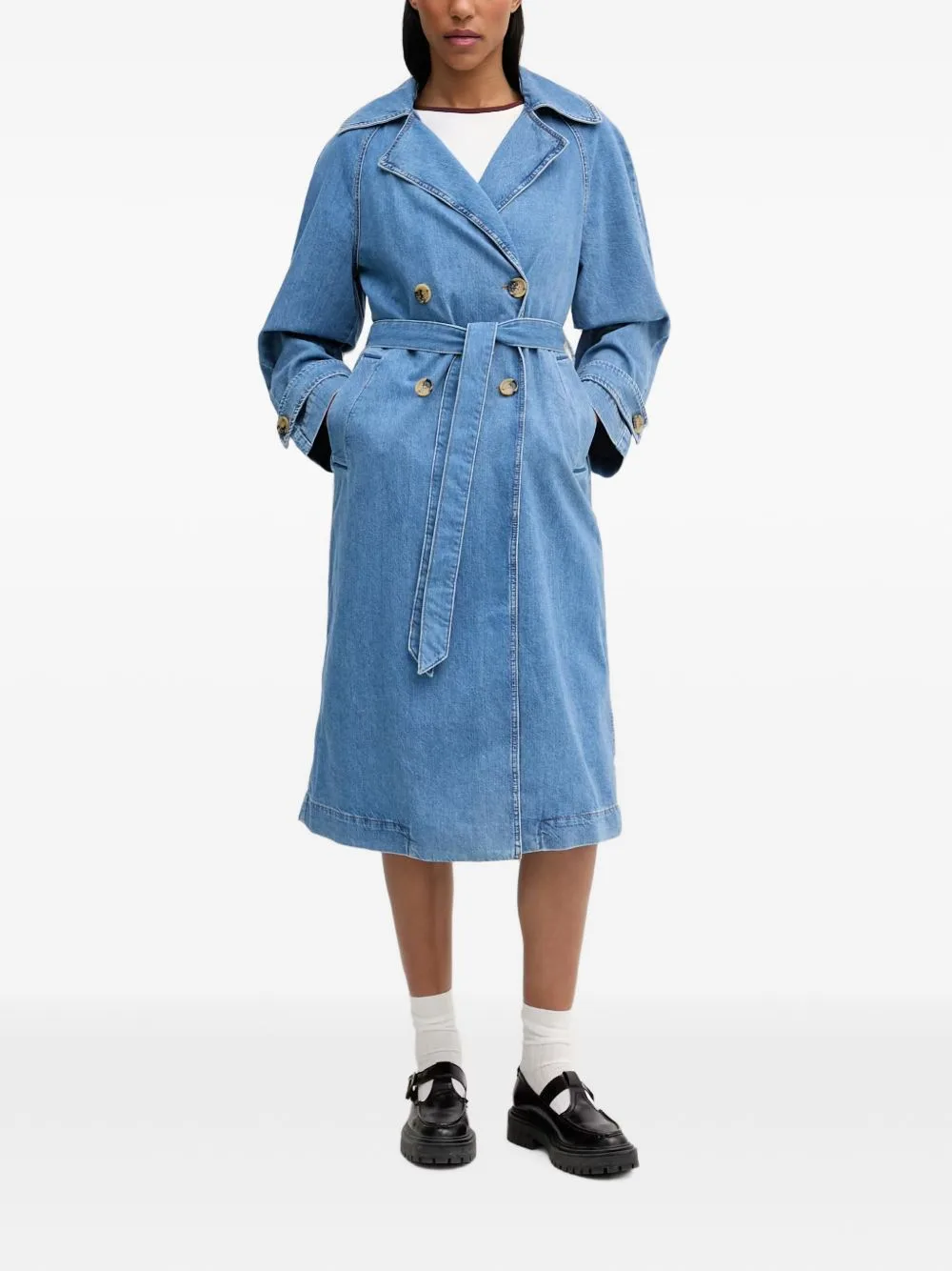 Double-Breasted Belted Trench Coat by Marc O'Polo