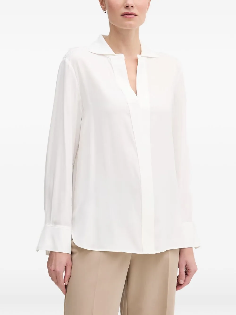 V-Neck Long-Sleeve Blouse by Marc Aurel