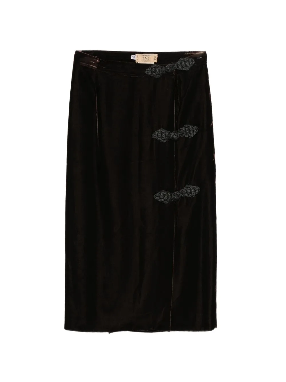 1980s Frog-Fastening Velvet Skirt by Valentino Garavani Pre-Owned
