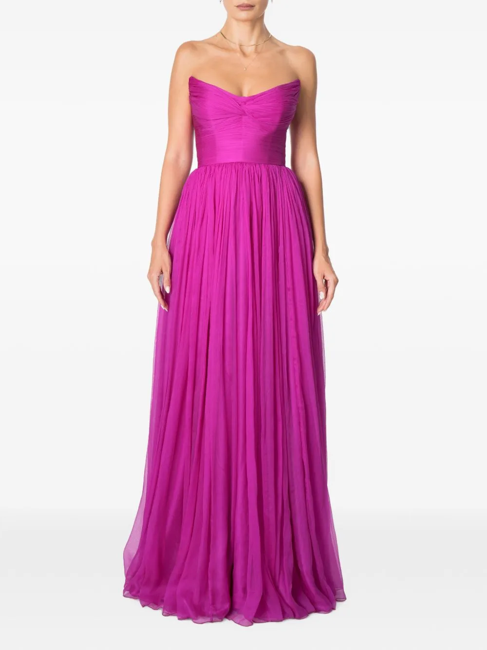Salma Strapless Ruched Maxi Dress by M.Marquise