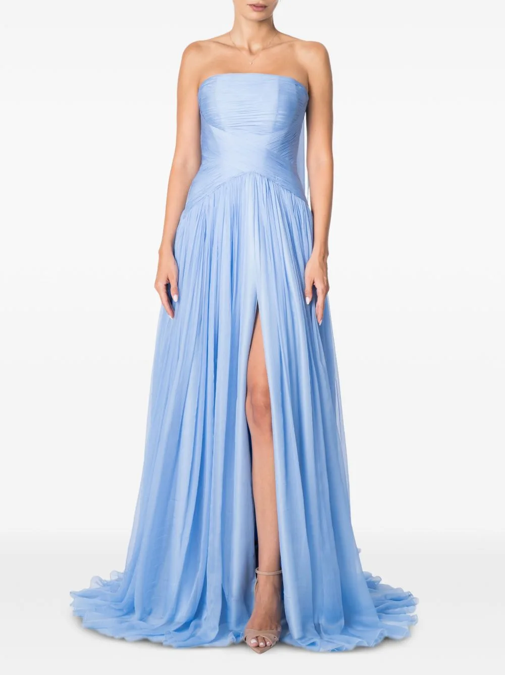 Candy Strapless Pleated Maxi Dress by M.Marquise