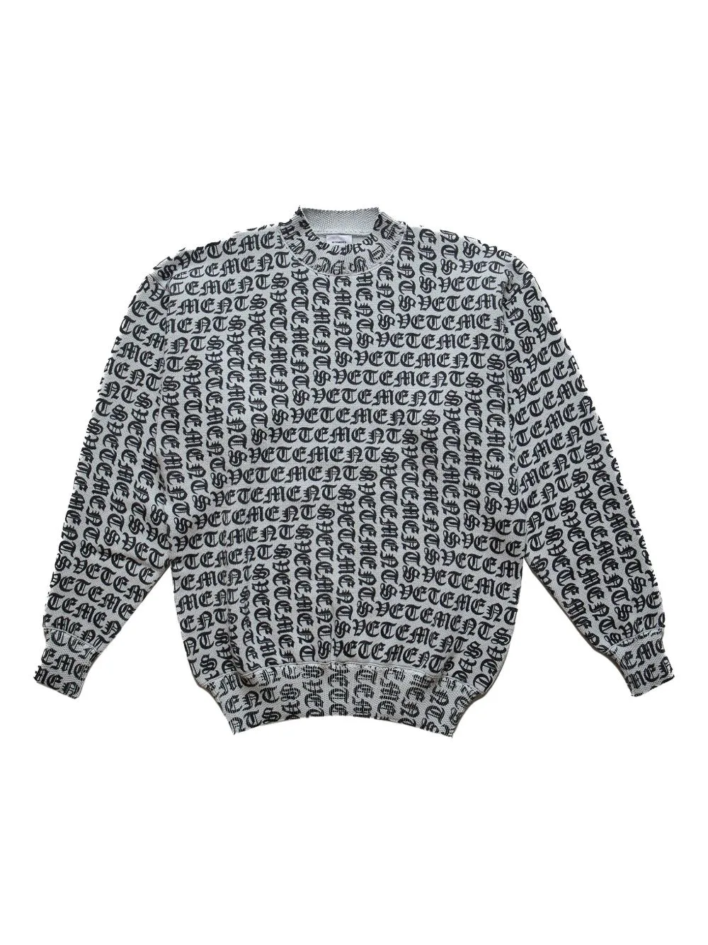 Gothic Monogram Grey Sweater by VETEMENTS