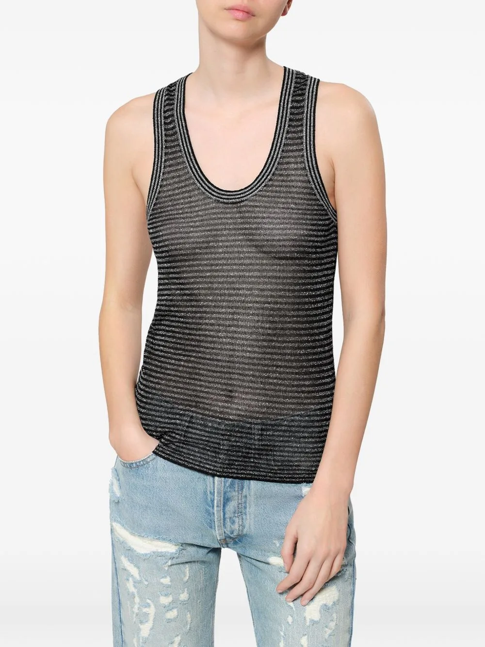 Cevara Metallic Striped Top by ISABEL MARANT