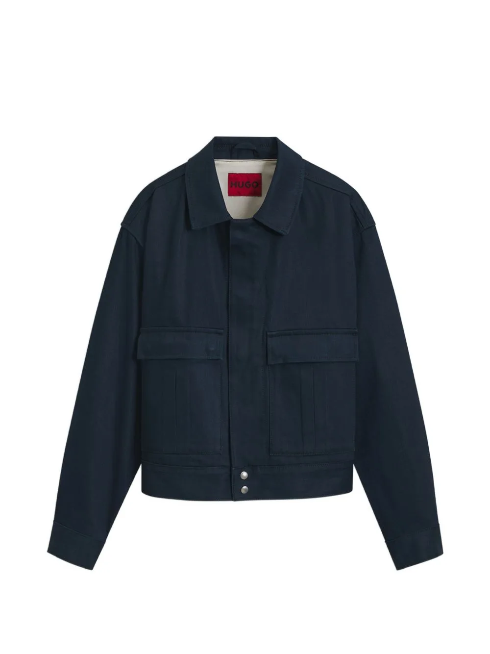 Relaxed-Fit Short Cotton Jacket in Denim by HUGO