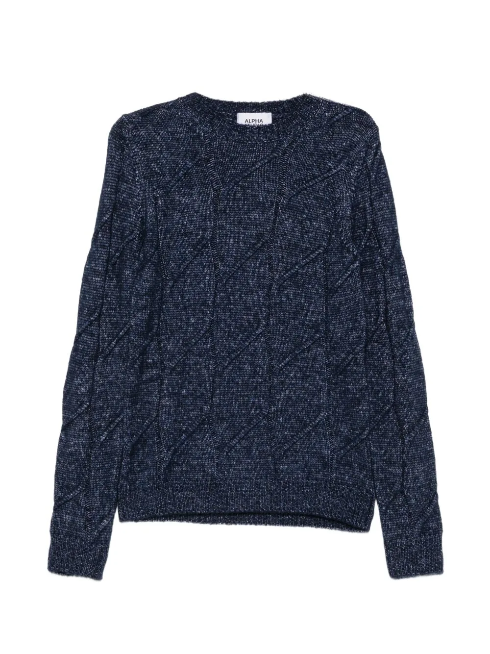 Aran Cable-Knit Crew-Neck Sweater by ALPHA STUDIO