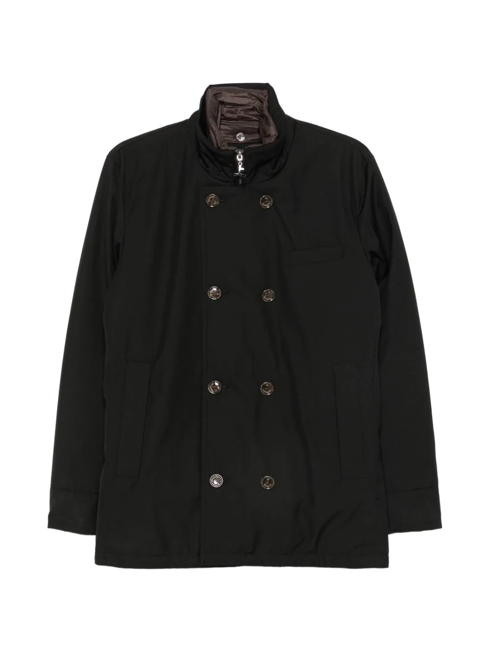 Livigno Double-Breasted High-Neck Peacoat by ON THE BUND