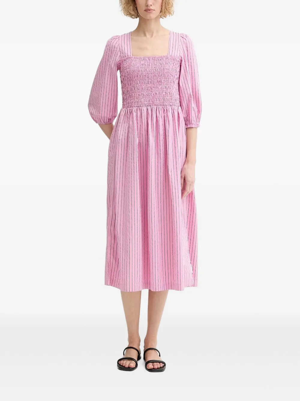 Striped Shirred Midi Dress by Marc O'Polo