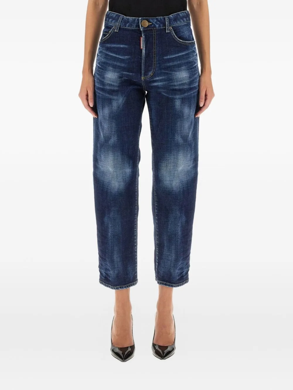 Boston Flag-Patch Jeans by DSQUARED2