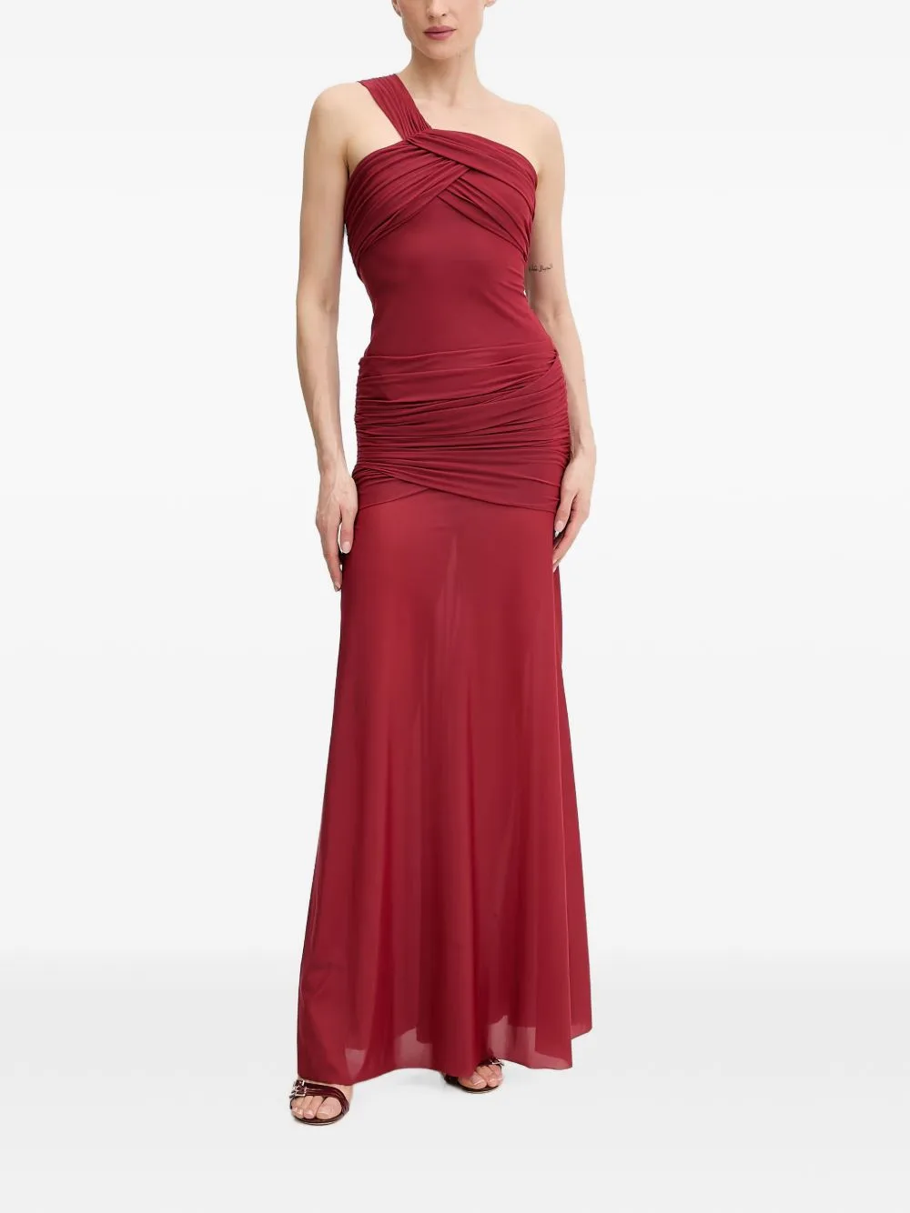 Xena One-Shoulder Ruched Maxi Dress
