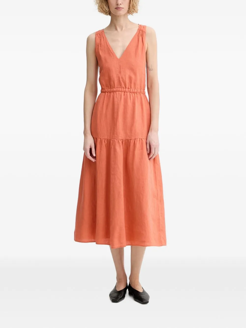 Crossover-Back Tiered Midi Dress by Marc O'Polo