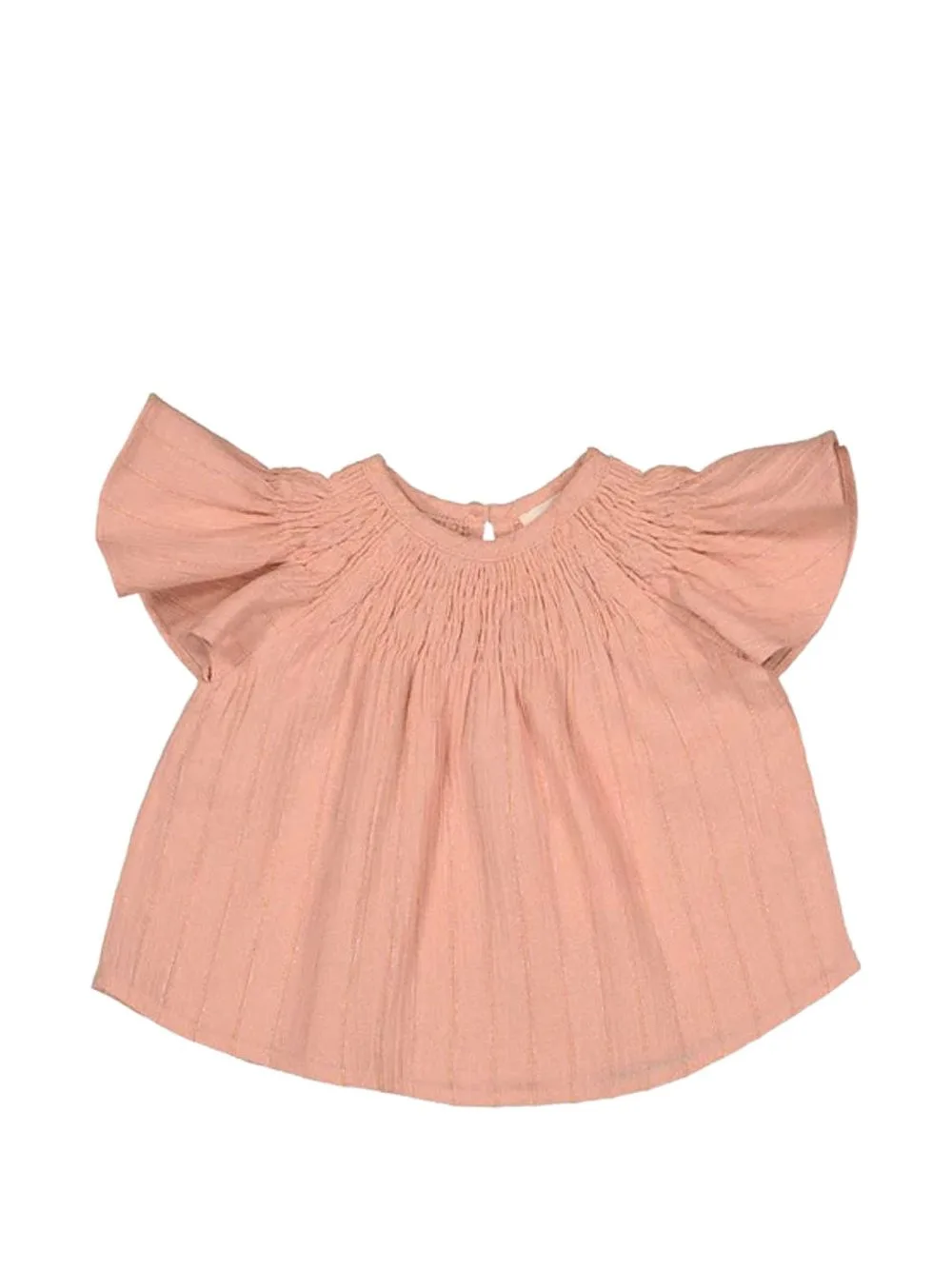 Soleil Smocked Flutter-Sleeve Blouse by Louis Louise