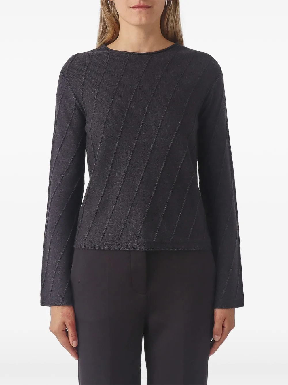 Diagonal-Ribbed Sweater by Max Mara