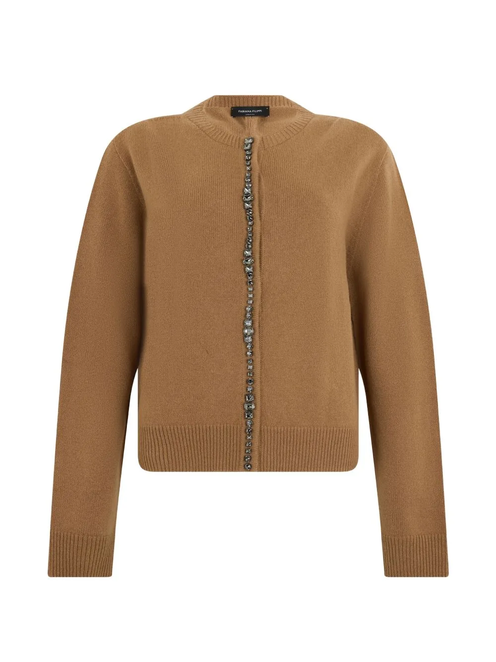Platinum Embellished Zip-Up Cardigan by Fabiana Filippi