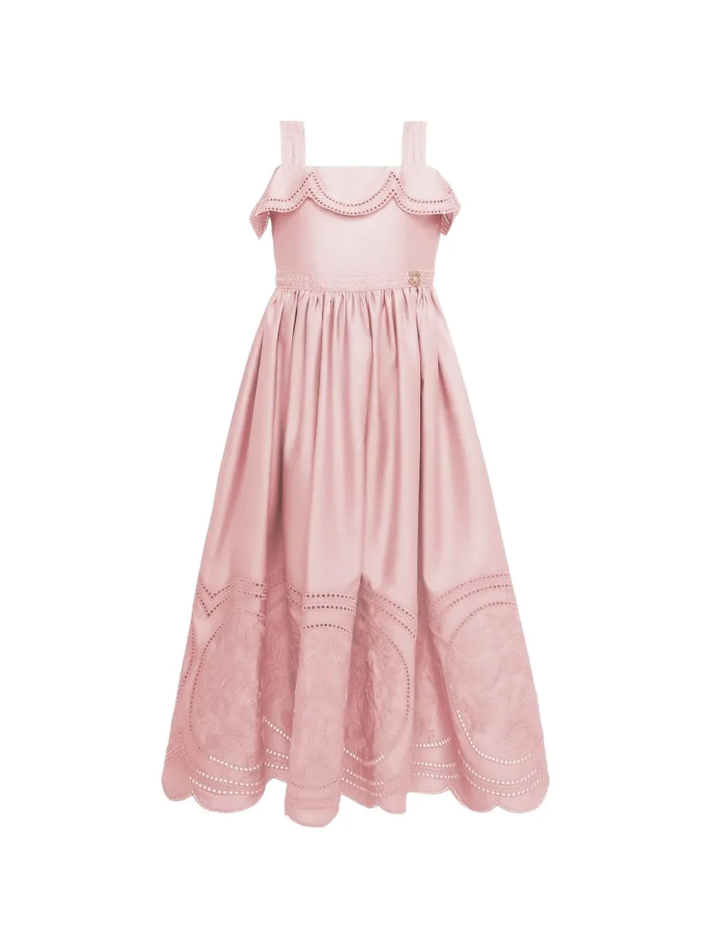 Embroidered Scalloped Cotton Dress by ELIE SAAB JUNIOR