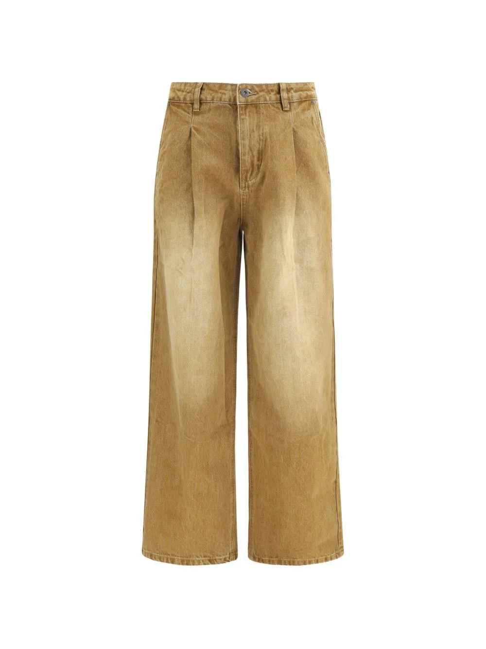 Wide-Leg Pleated Jeans by FOUND