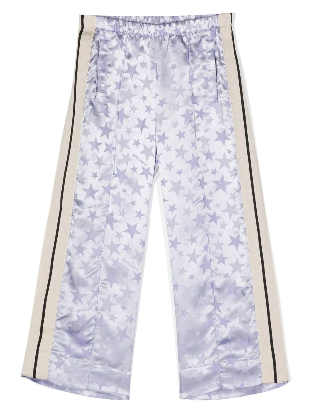 Star-Jacquard Satin Trousers by Palm Angels Kids