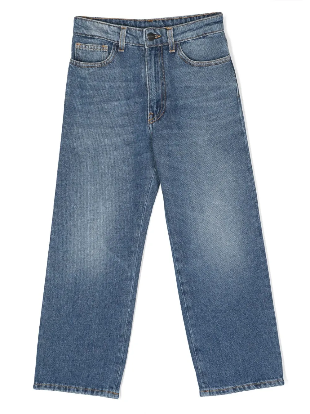 Logo-Print Straight-Leg Cotton Jeans by Palm Angels Kids