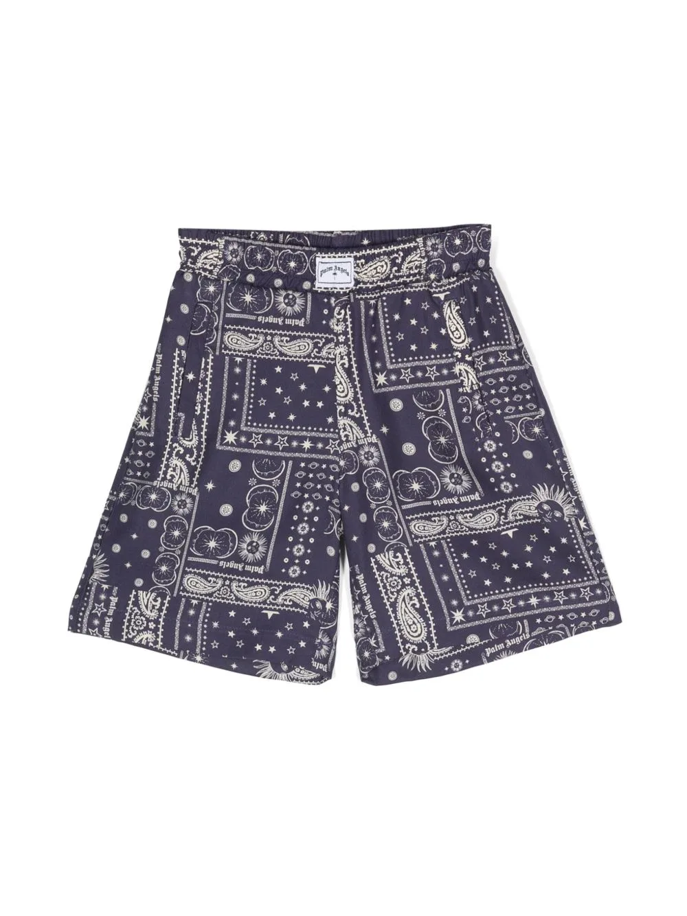 Logo-Patch Paisley-Print Shorts by Palm Angels Kids