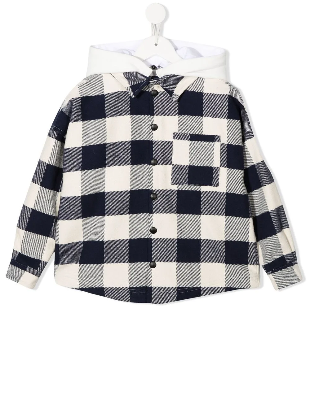 Check-Print Hooded Overshirt by Palm Angels Kids