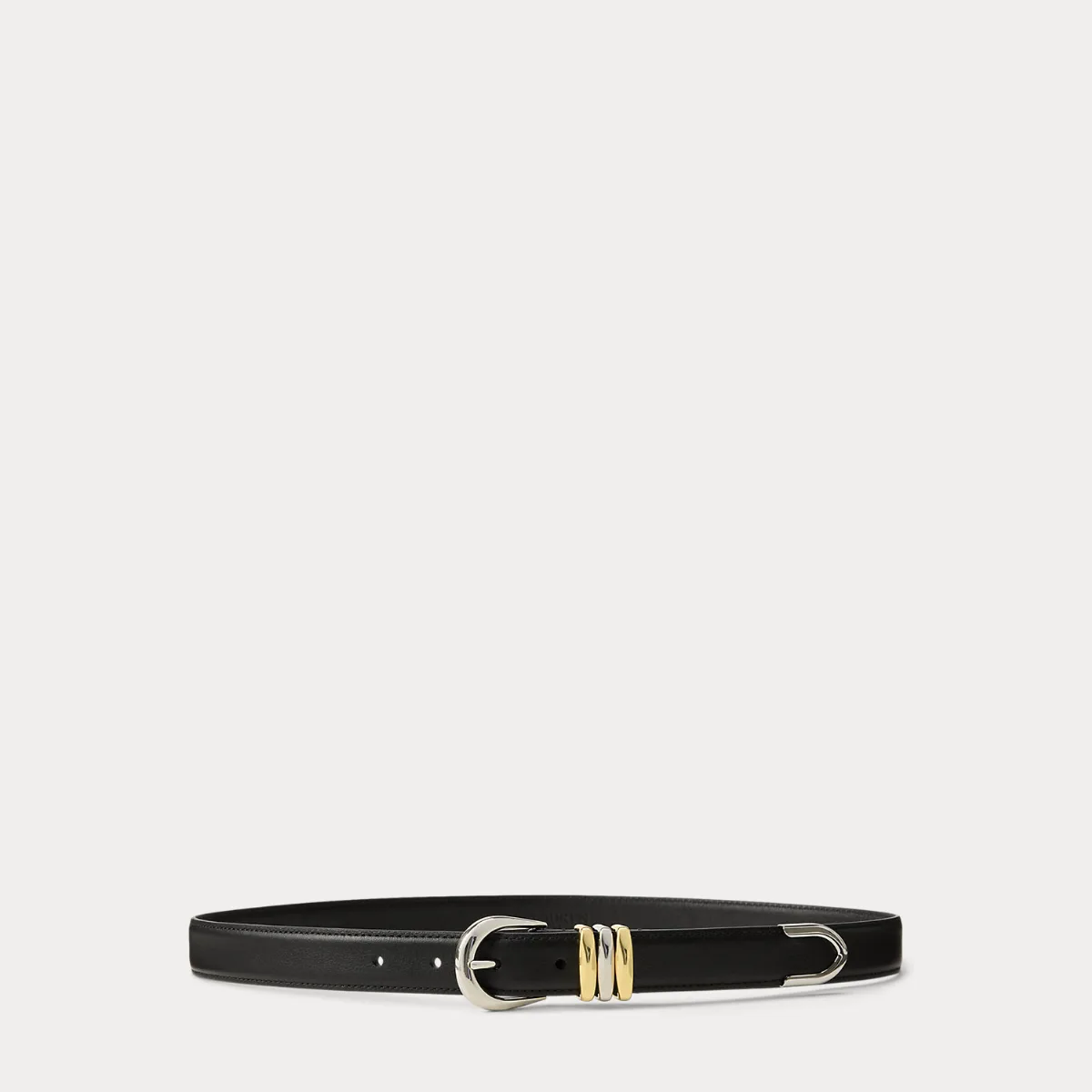 Metal-Keeper Leather Skinny Belt by Lauren Ralph Lauren