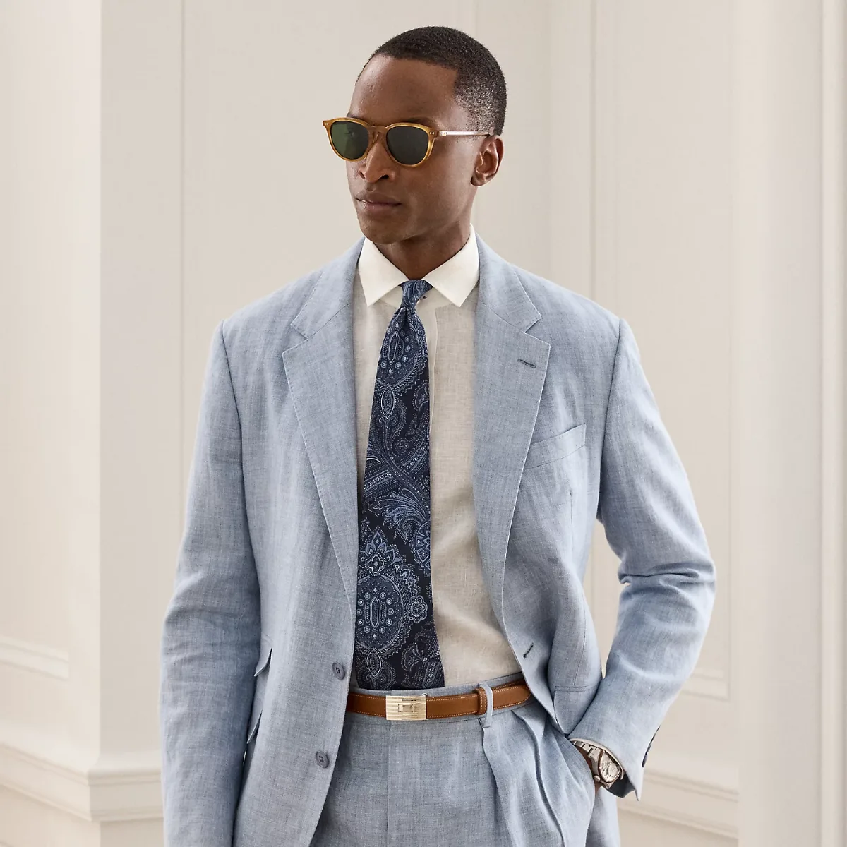 Glenn Hand-Tailored Délavé Linen Jacket by Ralph Lauren Purple Label
