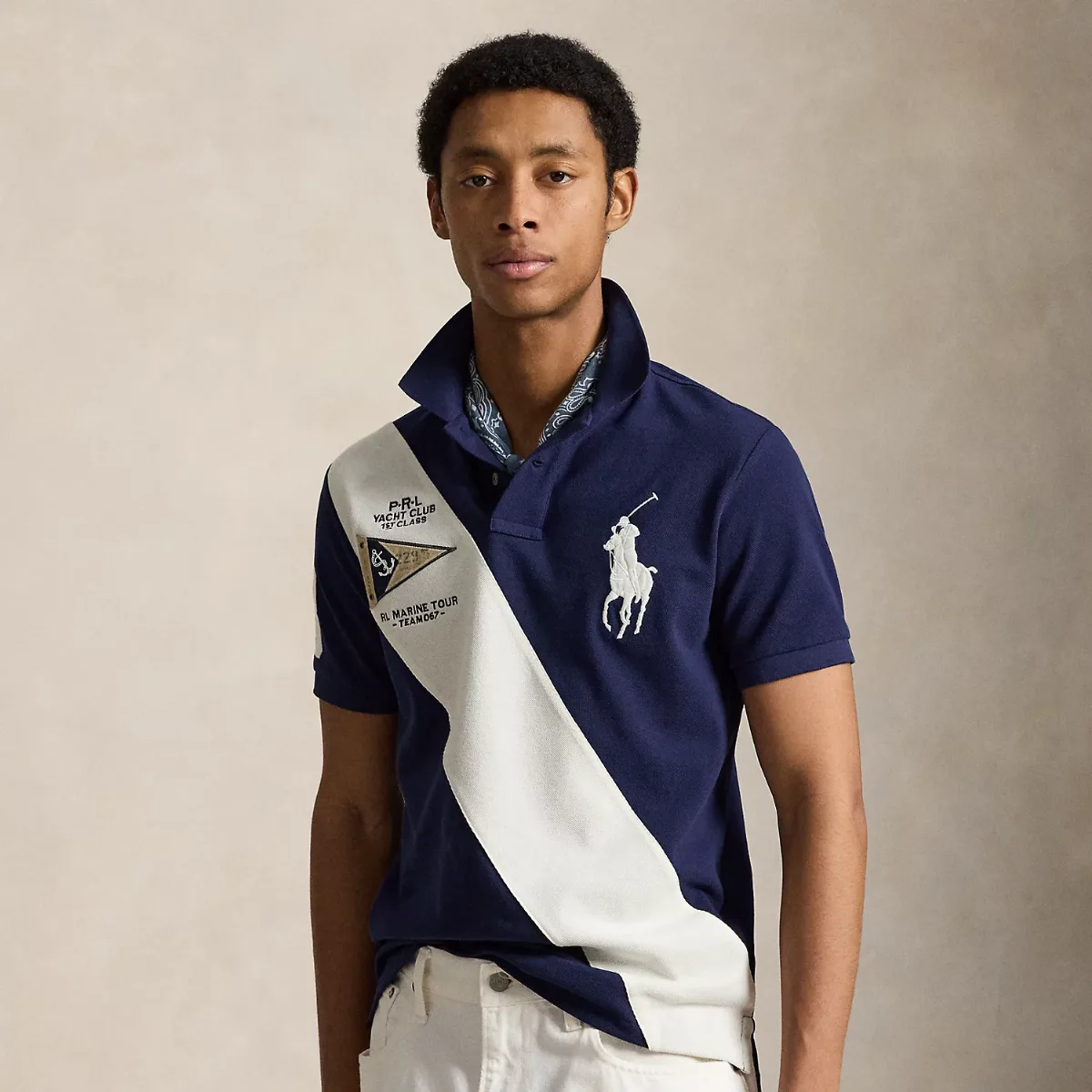 Custom Slim Fit Big Pony Mesh Polo Shirt by Polo Ralph Lauren