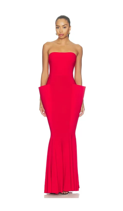 Strapless Wing Fishtail Gown by Norma Kamali