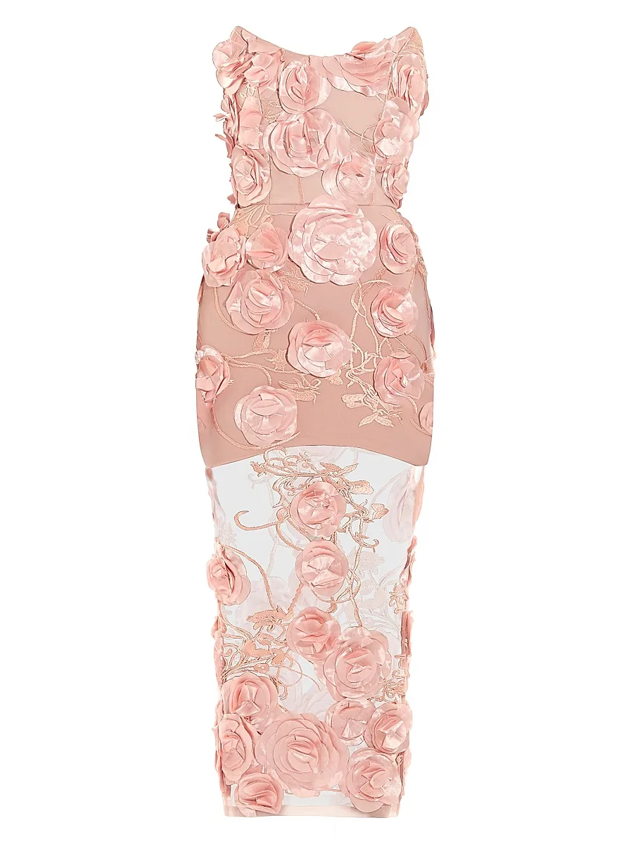 Women's Dream Of That Floral-Appliquéd Sheath Cocktail Dress - Beige - Size 0