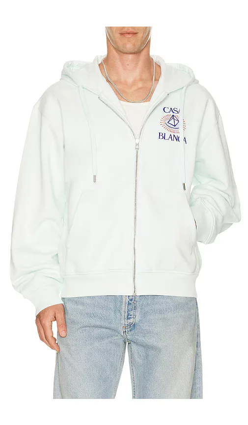 Celestial Pyramid Flock Printed Classic Zip Up Hoodie by Casablanca