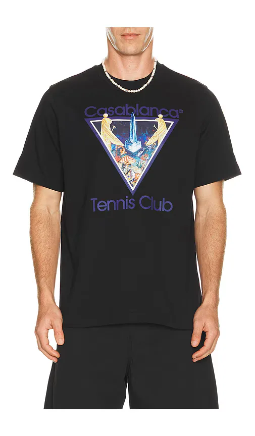 Monde Perdu Tennis Club Icon Printed Classic T-Shirt by Casablanca
