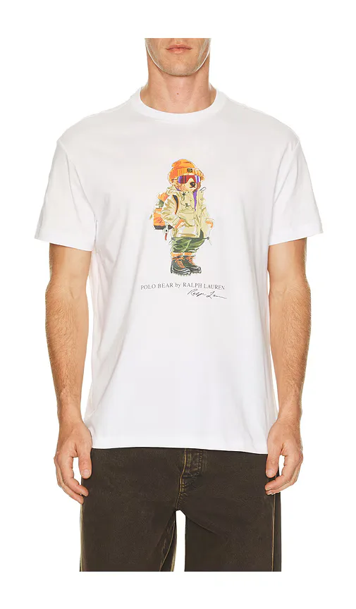 Short Sleeve Jersey Knit Novelty Red Rocks Bear Graphic T-Shirt by Polo Ralph Lauren