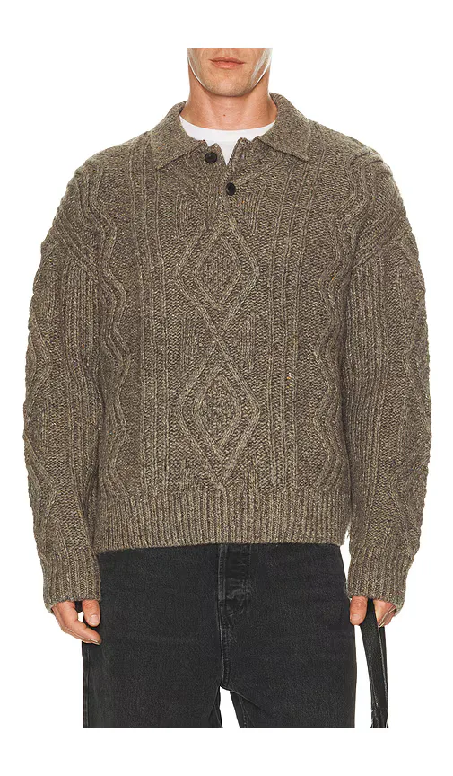 Cable Polo Sweater by FRAME